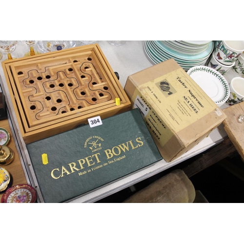 304 - Townsend Croquet Ltd set of carpet bowls, a Tatler Supreme Sea reel, etc.