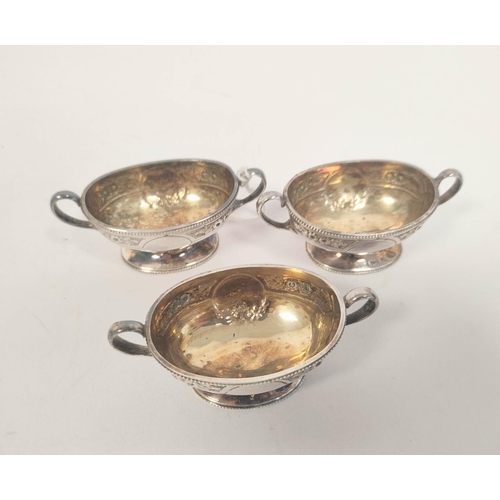 81 - Pair of silver cups, loaded, another larger and various plated items. 