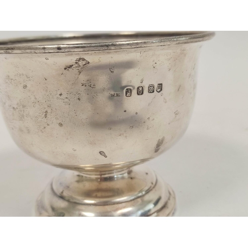 86 - Silver rose bowl, hemispherical upon moulded foot by Wm Egan (Cork) Dublin 1913, Cork city crest mar... 