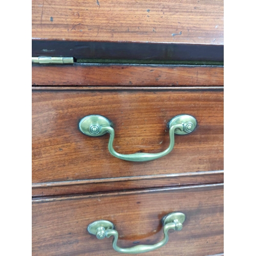 469 - Early 19th century mahogany bureau, the fall front enclosing fitted interior with conch shell oval a... 