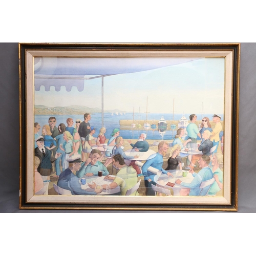 467 - 20TH CENTURY SCHOOL, marina scene, watercolour, unsigned, 54cm x 74cm. 