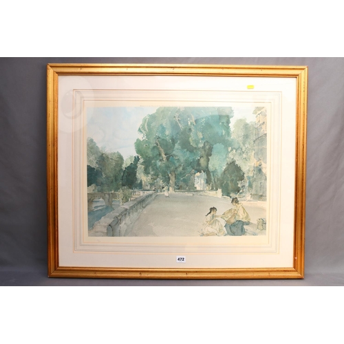 472 - SIR WILLIAM RUSSELL FLINT RA ROI (Scottish 1880-1969), figures by the river edge, limited edition pr... 