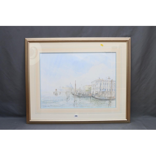 478 - JOHN LEITH (Scottish Contemporary), Venice, watercolour, signed lower right, 47cm x 65cm. 