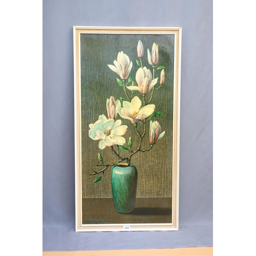 490 - VLADIMIR TRETCHIKOFF (1913-2006), Pink Magnolias, print, 90cm x 43cm. 