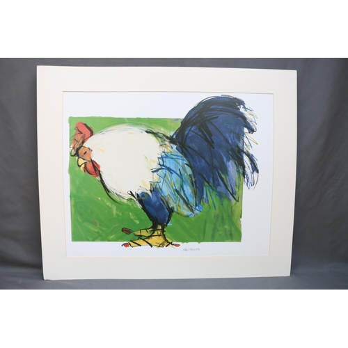 502 - ELLEN MEUWESE (b1948), rooster, art print, 58cm x 73cm. 