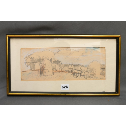 526 - DAVID MCLEOD MARTIN RSW RGI SSA (1922-2018), Penecin, pencil drawing, signed lower left, 12cm x 32cm... 