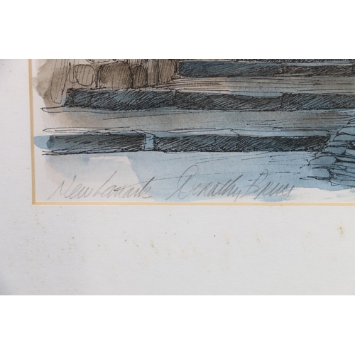 531 - DOROTHY BRUCE, New Lanark, ink and wash, signed lower left, 28cm x 40cm. 