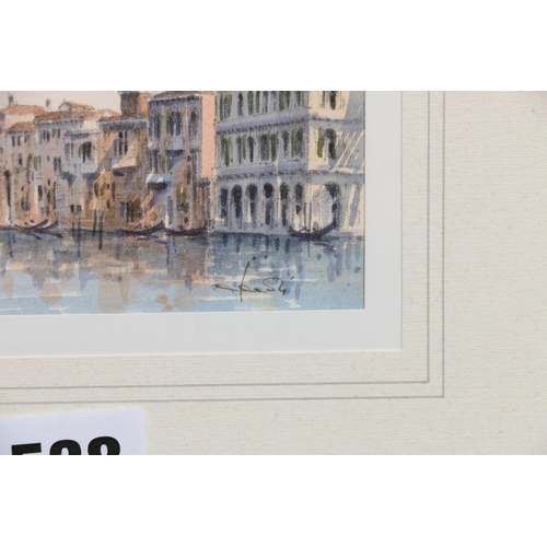 538 - ITALIAN SCHOOL, Rialto Bridge Venice, watercolour, indistinctly signed and dated '54, watercolour, 7... 