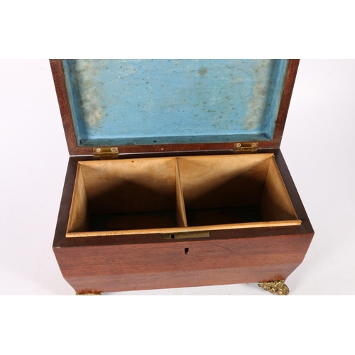 1 - Victorian mahogany tea caddy of sarcophagus form, 27cm.