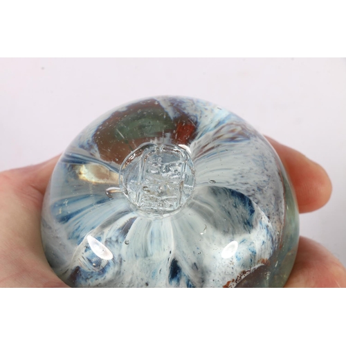 74 - Three art glass paperweights, indistinctly marked to base. (3)