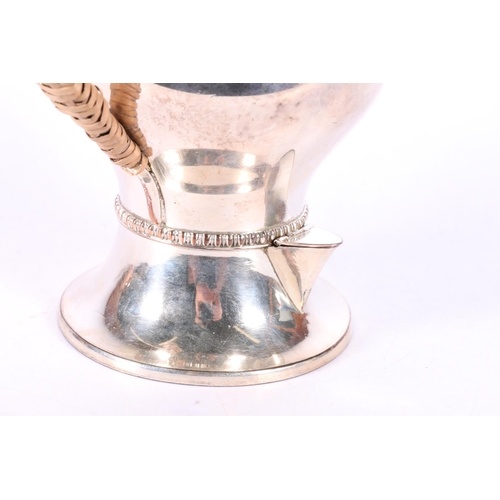 75F - Silver plated chocolate pot with warming resevoir to base, 19cm.