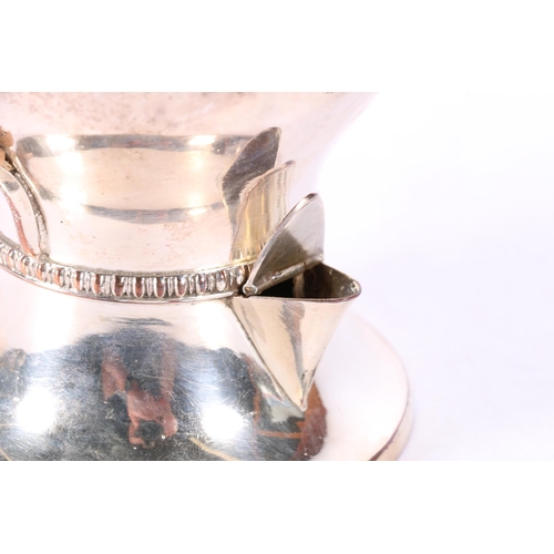 75F - Silver plated chocolate pot with warming resevoir to base, 19cm.