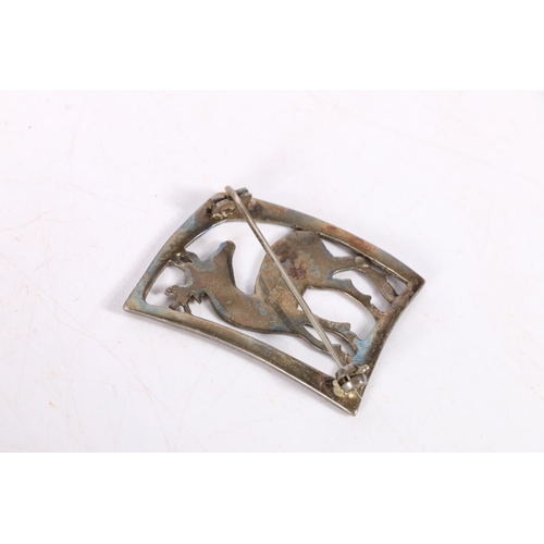 367 - Silver and white metal jewellery to include a silver 'OLA' deer brooch, a blue stone set silver pend... 