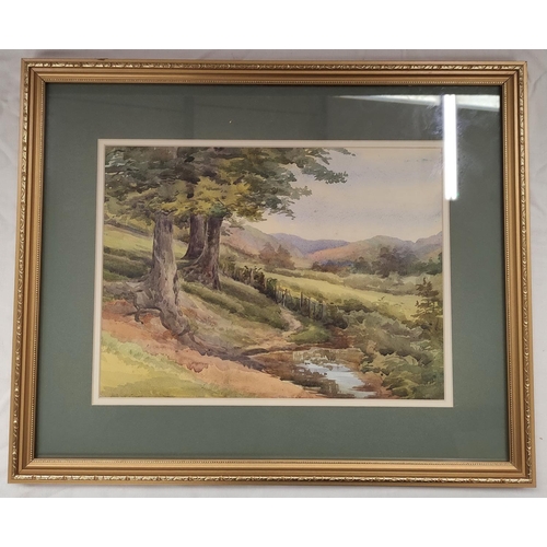 165 - Margaret Morewood Gresley (British 1867-1947).'Radnor Forest'.Watercolour.21.5cm x 29cm.Signed and d... 