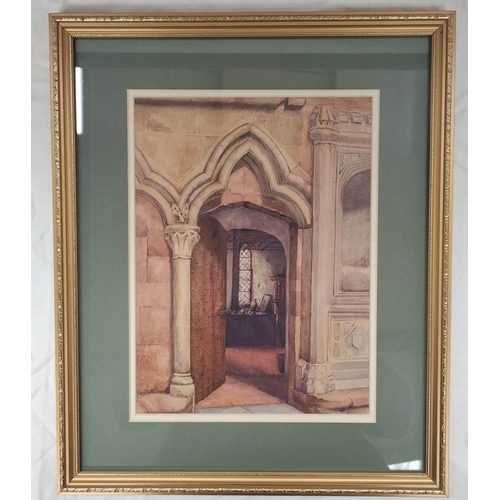 169 - Wilhemena Mary Gresley (British 1853-1933).'Lichfield Cathedral'.Watercolour.34cm x 24cm.Signed and ... 