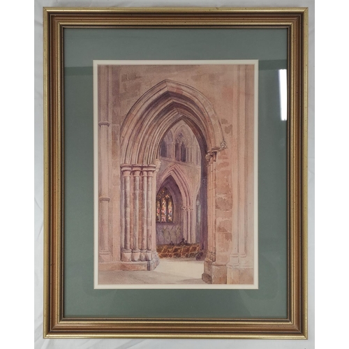 169 - Wilhemena Mary Gresley (British 1853-1933).'Lichfield Cathedral'.Watercolour.34cm x 24cm.Signed and ... 