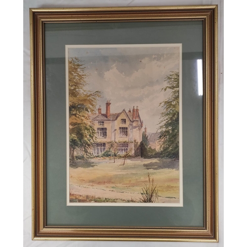 170 - Wilhemena Mary Gresley (British 1853-1933).'Reaseheath Hall'.Watercolour.34cm x 24cm.Signed and date... 