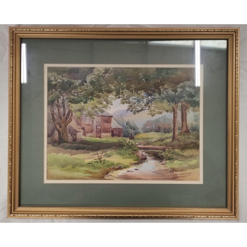 170 - Wilhemena Mary Gresley (British 1853-1933).'Reaseheath Hall'.Watercolour.34cm x 24cm.Signed and date... 