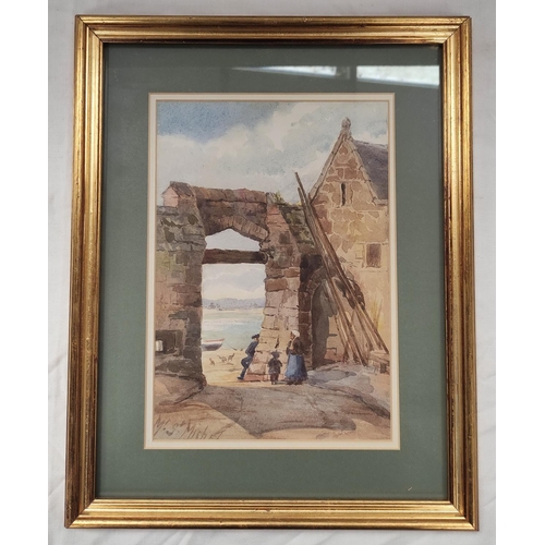 180 - Margaret Morewood Gresley (British 1867-1947).'Old Tower, Dinan'.Watercolour.24cm x 16.5cm.Signed an... 