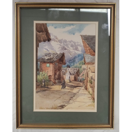 182 - Margaret Morewood Gresley (British 1867-1947).'Chalet Esse, Champery'.Watercolour.24cm x 16.5cm.Also... 