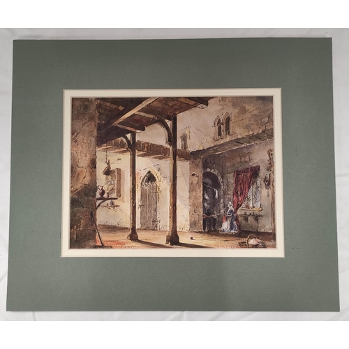 188 - G. J. Gresley (British).'An Interior'.Watercolour.14.5cm x 20cm.Signed and dated March 1st 1876 vers... 