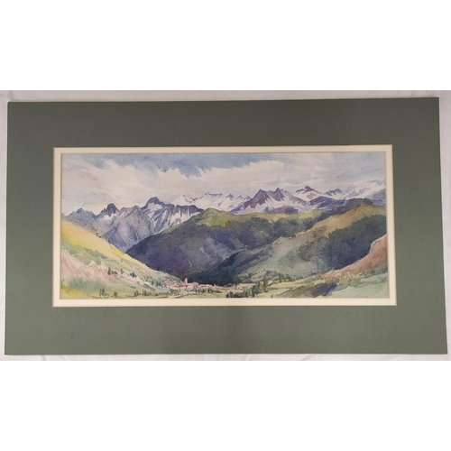 199 - Margaret Morewood Gresley (British 1867-1947).'Cortina d'Ampezzo, Dolomites'.Watercolour.17.5cm x 25... 