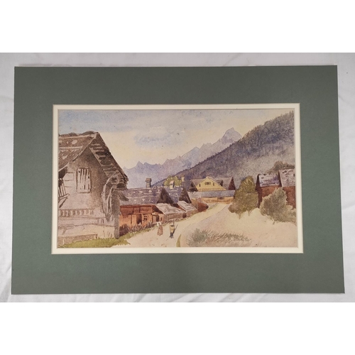 199 - Margaret Morewood Gresley (British 1867-1947).'Cortina d'Ampezzo, Dolomites'.Watercolour.17.5cm x 25... 