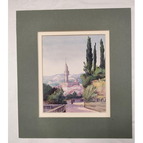 200 - Wilhemena Mary Gresley (British 1853-1933).'Monte Rosa Range'.Watercolour.12.5cm x 24cm.Signed and d... 