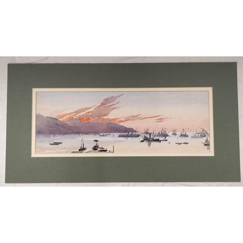 200 - Wilhemena Mary Gresley (British 1853-1933).'Monte Rosa Range'.Watercolour.12.5cm x 24cm.Signed and d... 