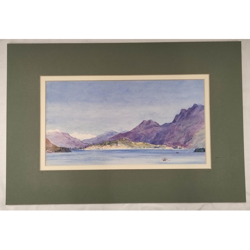 200 - Wilhemena Mary Gresley (British 1853-1933).'Monte Rosa Range'.Watercolour.12.5cm x 24cm.Signed and d... 