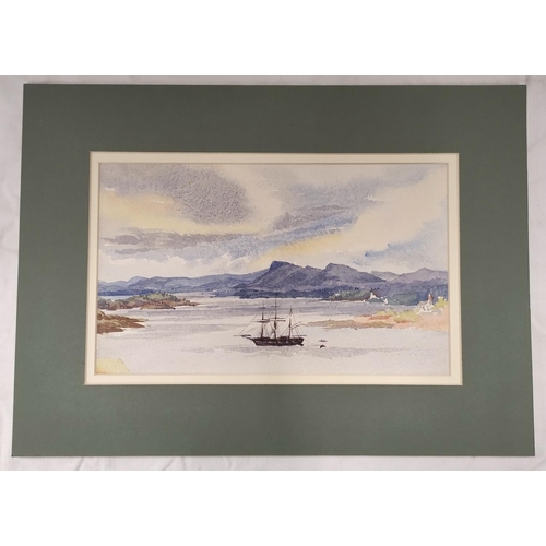 200A - Wilhemena Mary Gresley (British 1853-1933).'Kristiansand, Fjord Norway'.Watercolour.15cm x 25cm.sign... 