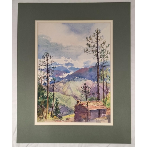 200B - Gresley (British 19th /early 20th Century). 'Lohaghat, N.W. Province, Kumaon, India', Watercolour, 2... 