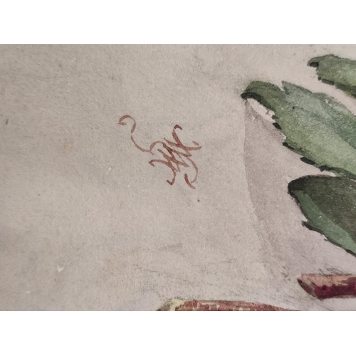 200C - Wilhemena Mary Gresley (British 1853-1933).'Muscat Roses'.Watercolour.15cm x 34cm.Inscribed and sign... 