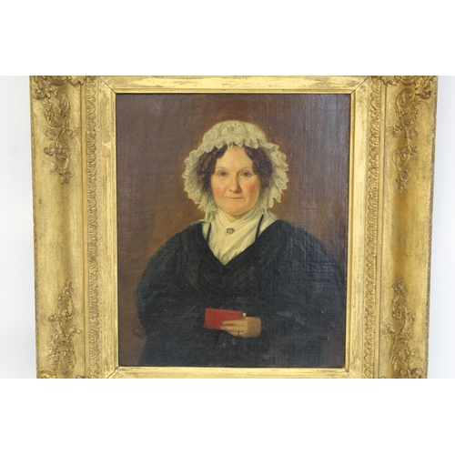 248 - Early 19th Century British School C.1830's, possibly Scottish.Portrait of a lady wearing a lace mob ... 