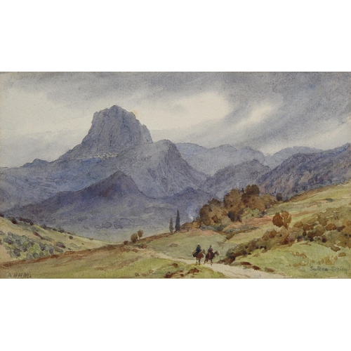 255 - Alexander Henry Hallam Murray (1854-1934).Sutera, Sicily.Watercolour.10cm x 17cm.Signed with initial... 