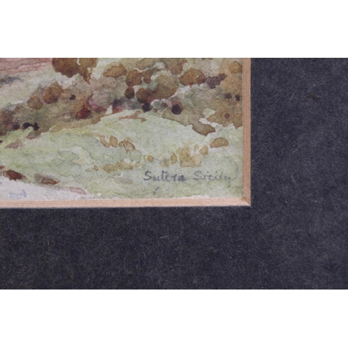 255 - Alexander Henry Hallam Murray (1854-1934).Sutera, Sicily.Watercolour.10cm x 17cm.Signed with initial... 