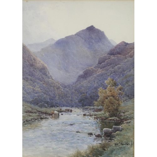 257 - Alfred De Breanski Jnr. (1880-1919).Snowdon from Nant Gwynant, North Wales.Watercolour.36.5cm x 26cm... 