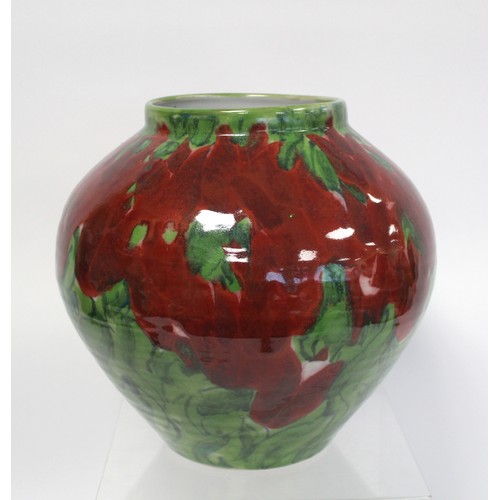 234 - Large Dartington Pottery Janice Tchalenko studio pottery vase of ovoid form decorated with stylised ... 