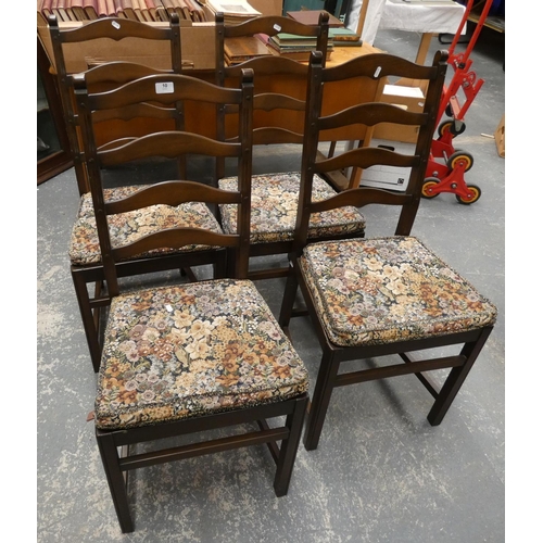 10 - Four Ercol ladder back chairs.