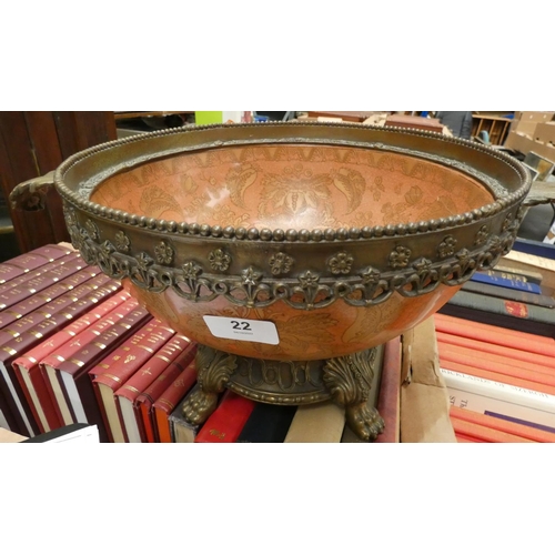 22 - Large ornate punch bowl.