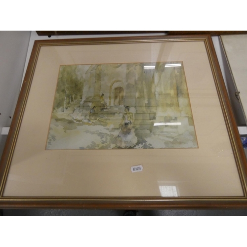 29 - Three William Russell Flint prints and an Alphonse Mucha print, title 'Poetry' 1898.