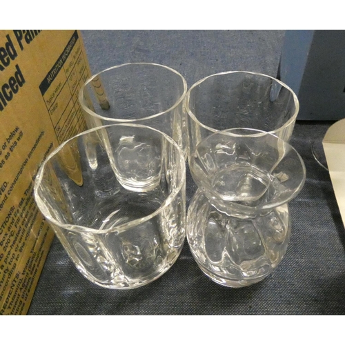 42 - Box of miscellaneous Dartington glassware including tumblers, balloons, etc.