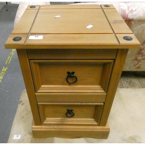 54 - Modern pine bedside cupboard.