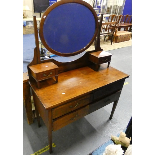 58 - Four drawer Edwardian mirrored dressing table.