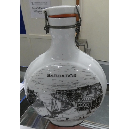 81 - Rum moon flask decanter from Barbados.