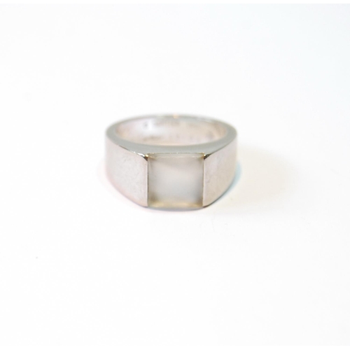 103 - Cartier white gold ring with quartz rectangular cabochon, 'Cartier 1997', '750', size L, 12.8g gross... 