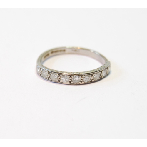 108 - Diamond half eternity ring with nine eight-cut brilliants, platinum, now on 18ct white gold, 4.9g.