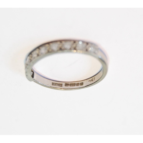 108 - Diamond half eternity ring with nine eight-cut brilliants, platinum, now on 18ct white gold, 4.9g.