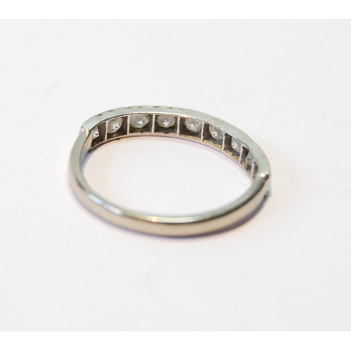 108 - Diamond half eternity ring with nine eight-cut brilliants, platinum, now on 18ct white gold, 4.9g.