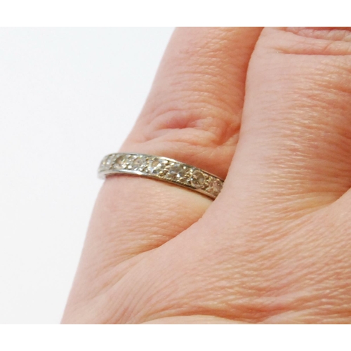 108 - Diamond half eternity ring with nine eight-cut brilliants, platinum, now on 18ct white gold, 4.9g.